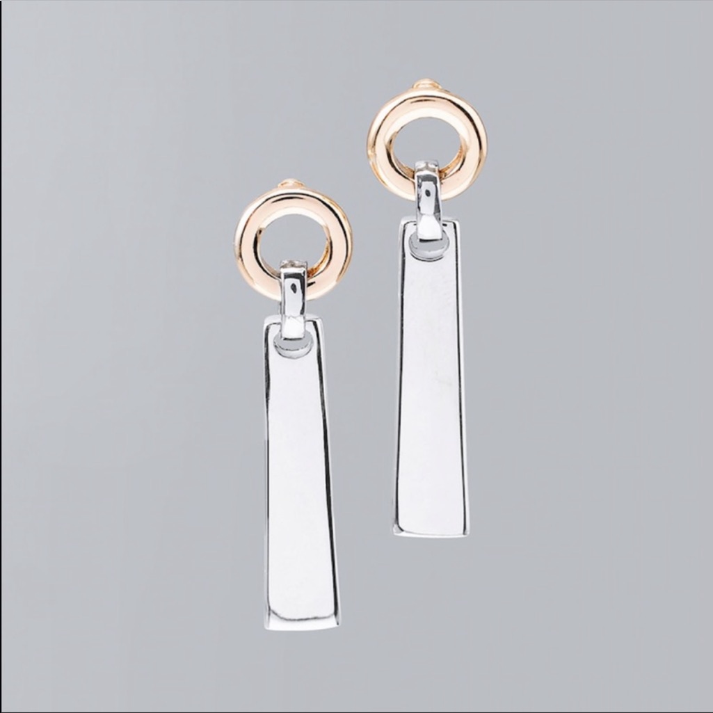 Whbm Mixed Metal Geo Drop Earring 38$